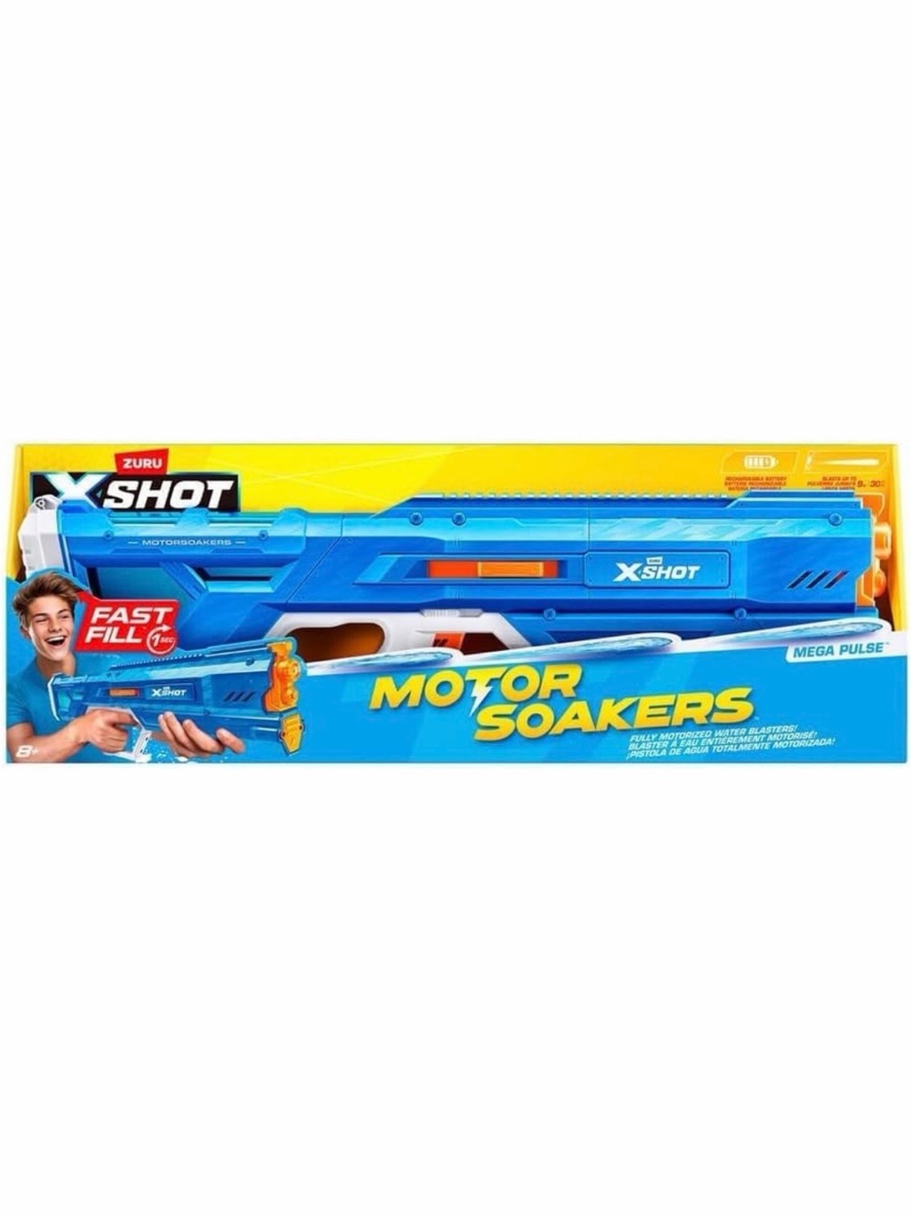 ZURU Motor Soakers Water Blaster - Mega Pulse - Fast Fill Motorized Water Gun